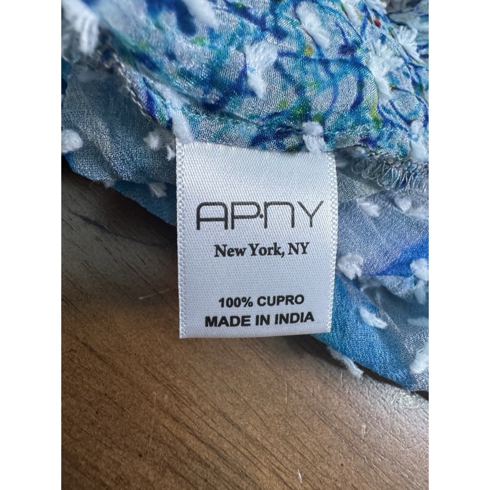 Nordstroms APNY Sheer Silk Top Medium Button Up Watercolor Wearable Art to Wear - Picture 12 of 16